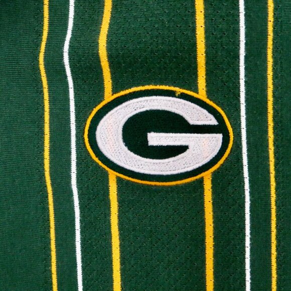 NEW! NFL Reebok Green Bay Packers Button Front Short Sleeve Shirt Green SZ M - Picture 5 of 8